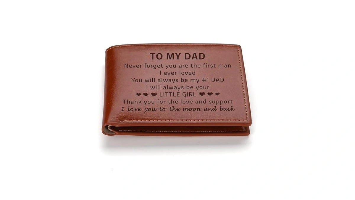 Thtcsq To My Dad Gift Leather Wallet For Man Engraved