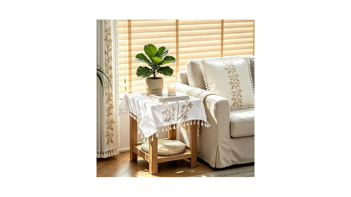 Tiosggd White Small Square Tablecloth 24 X 24 Inch, Cotton
