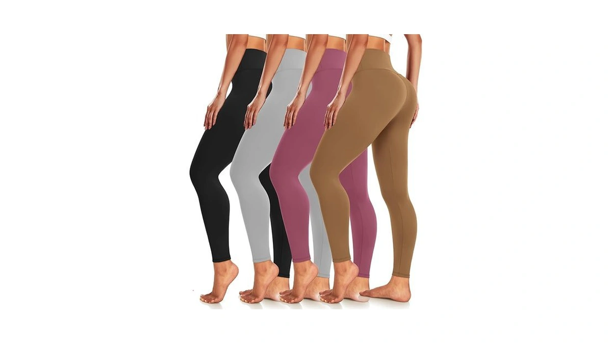 4 Pack Leggings For Women L-xl High Waisted Tummy Control