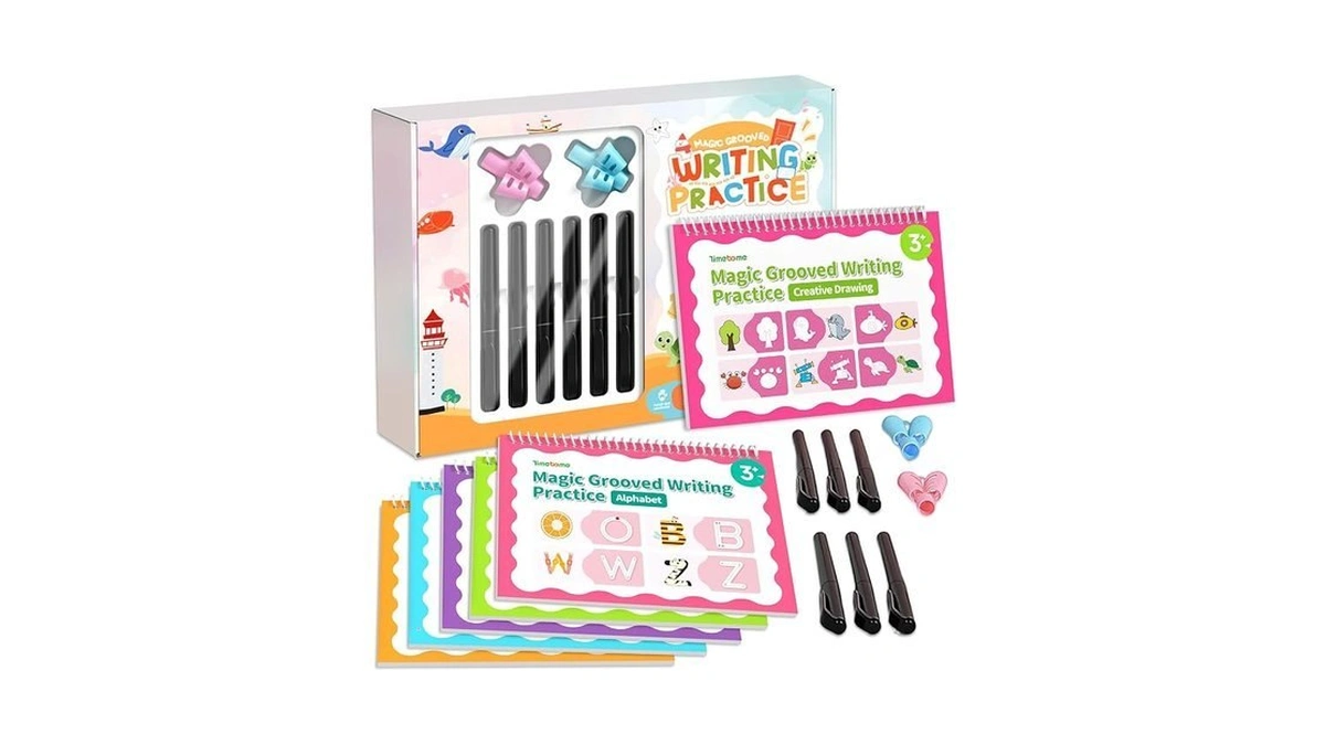 Timetome Large Magic Grooved Writing Practice For Kids 3-5, Grooved