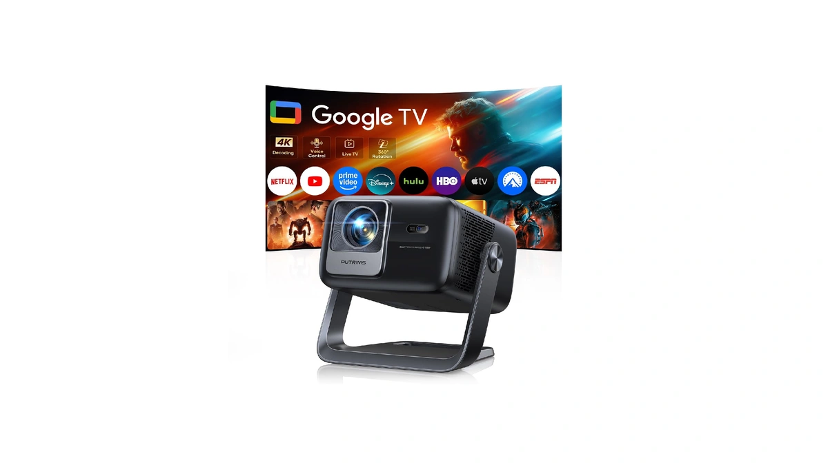 Smart 4k Projector [google Tv Stick Built-in & 360° Stand]