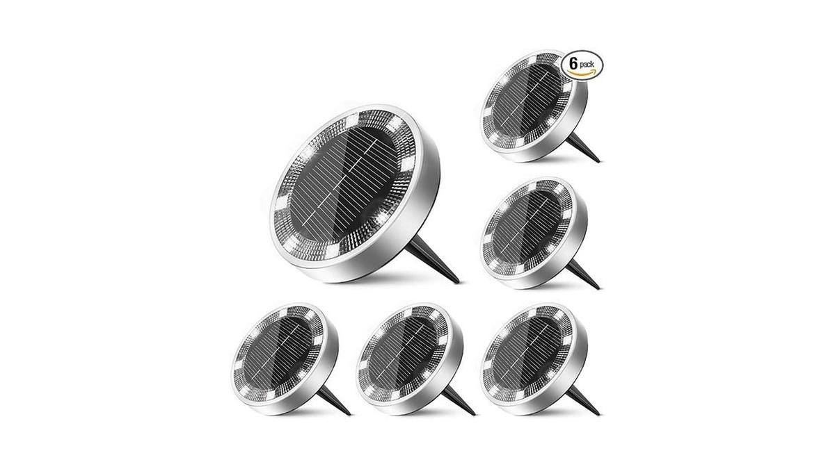 Inkgear 6 Pack Solar Ground Lights Outdoor, 8 Led Mini