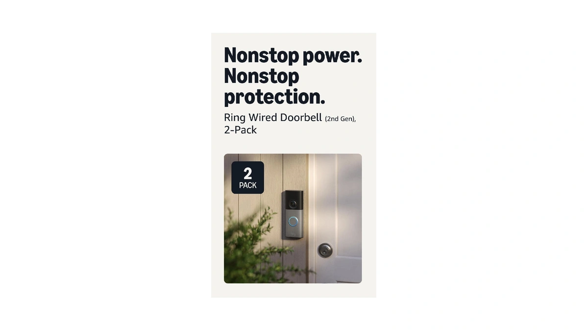 Ring Wired Doorbell (newest Model), Retinal 2k With Wide-angle Video,