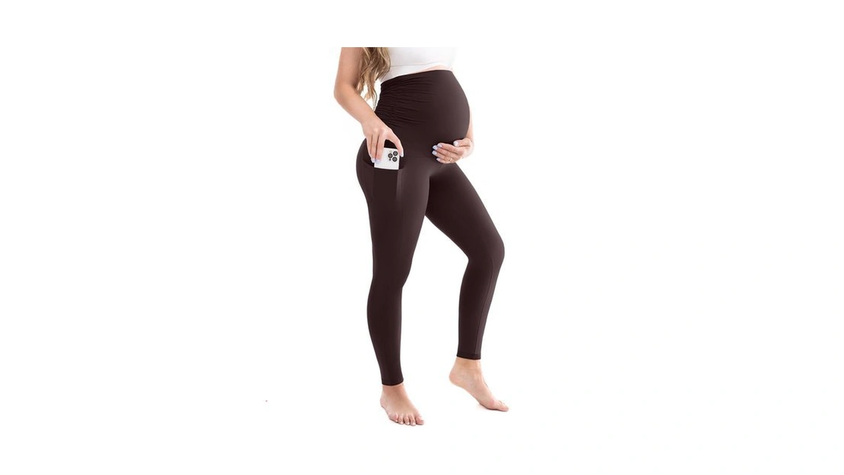 Leafigure Womens Maternity Leggings With Pockets Over The Belly, Pregnancy
