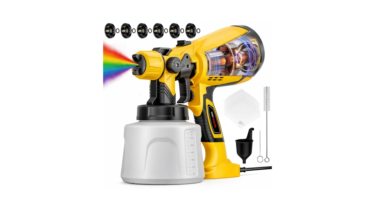 Paint Sprayer, 1000w Electric Hvlp Spray Paint Gun With 47