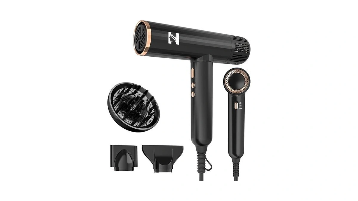 Nicebay Ionic Hair Dryer With Diffuser For Curly Hair,1600w &110000rpm