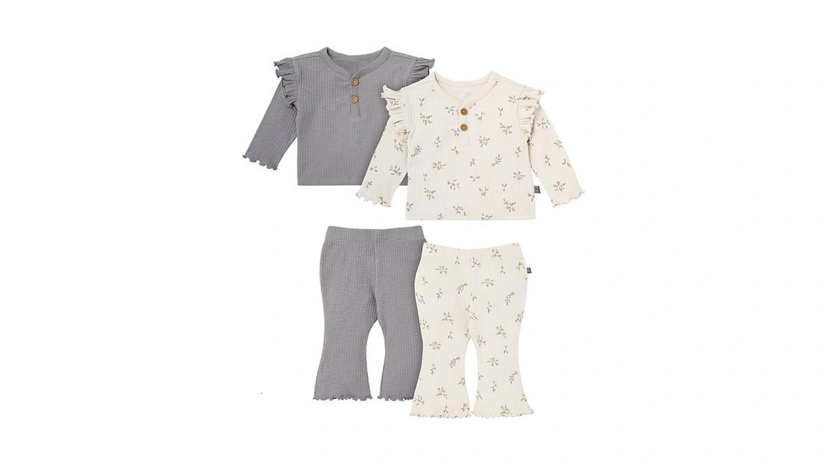 Modern Moments By Gerber Unisex Baby 4-pack Henley Top And