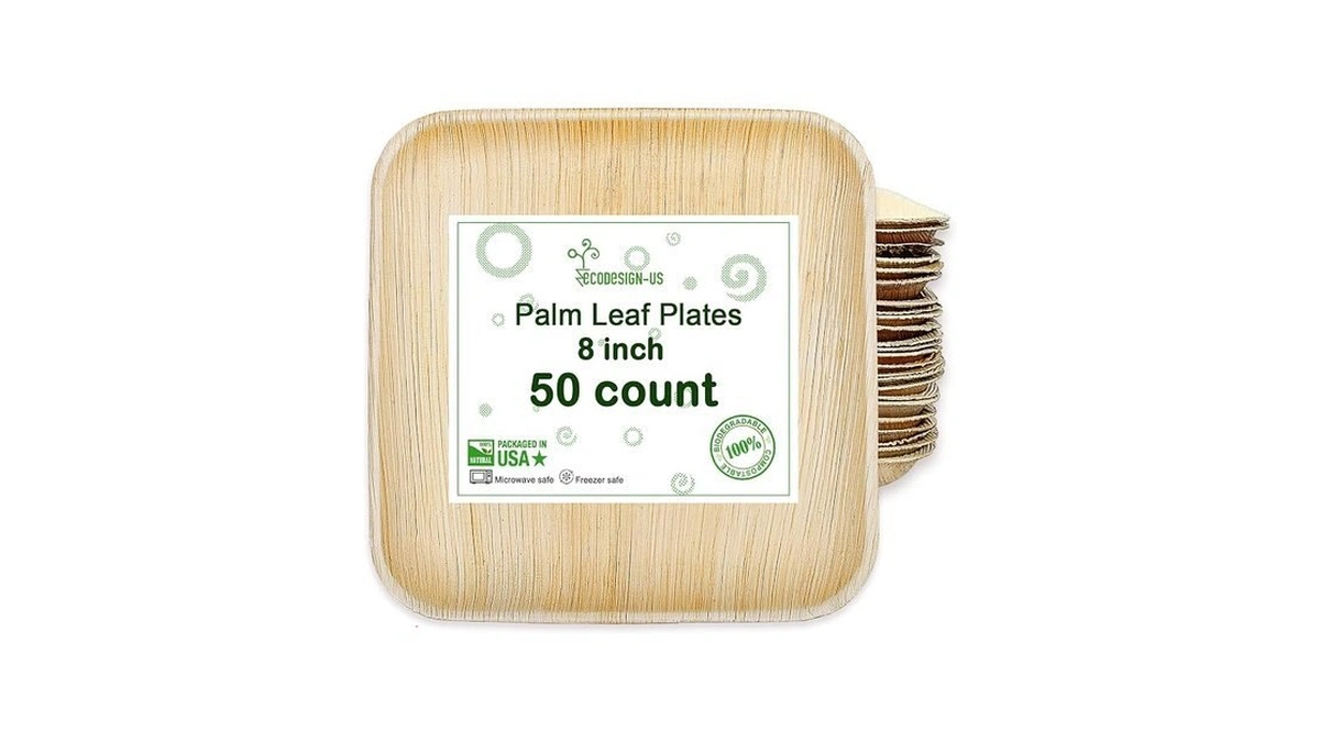 Palm Leaf Plates 8 Inch - 50 Count - Heavy
