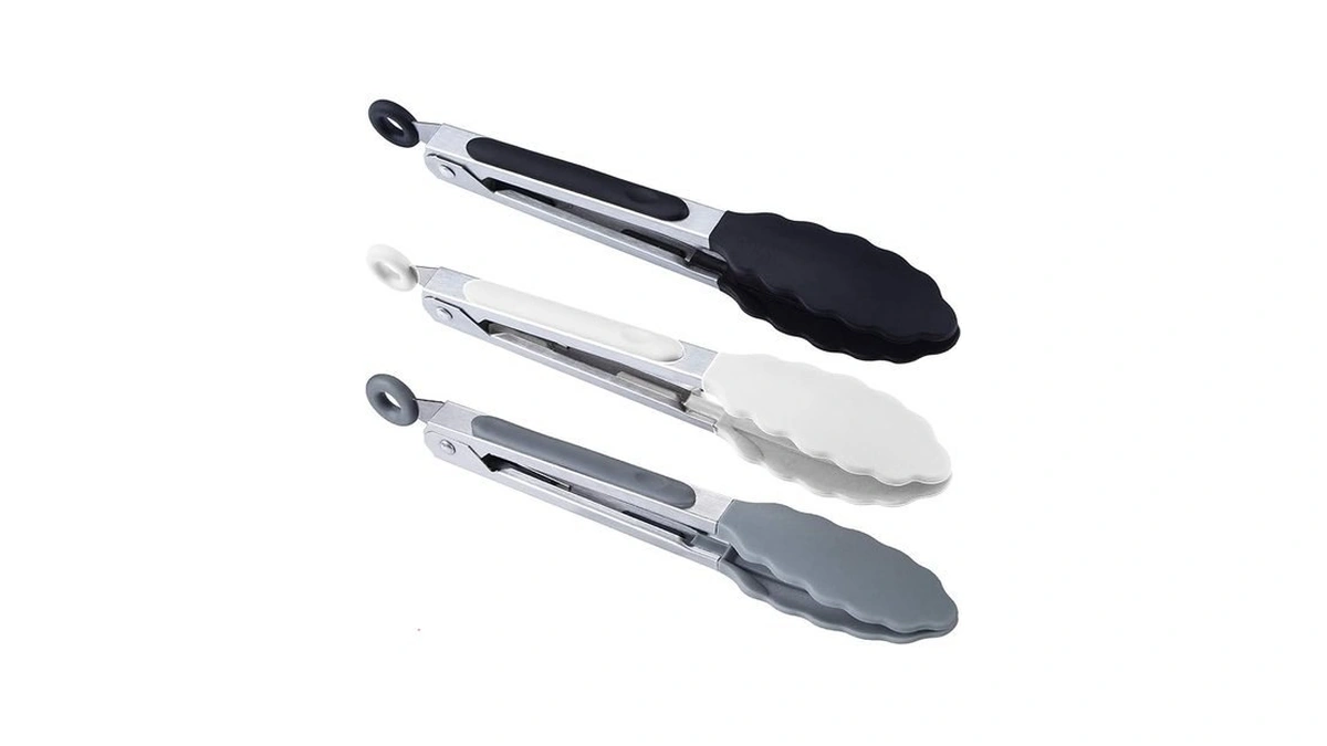 Msy Bigsunny Kitchen Food Tongs - 7" Mini Silicone Serving