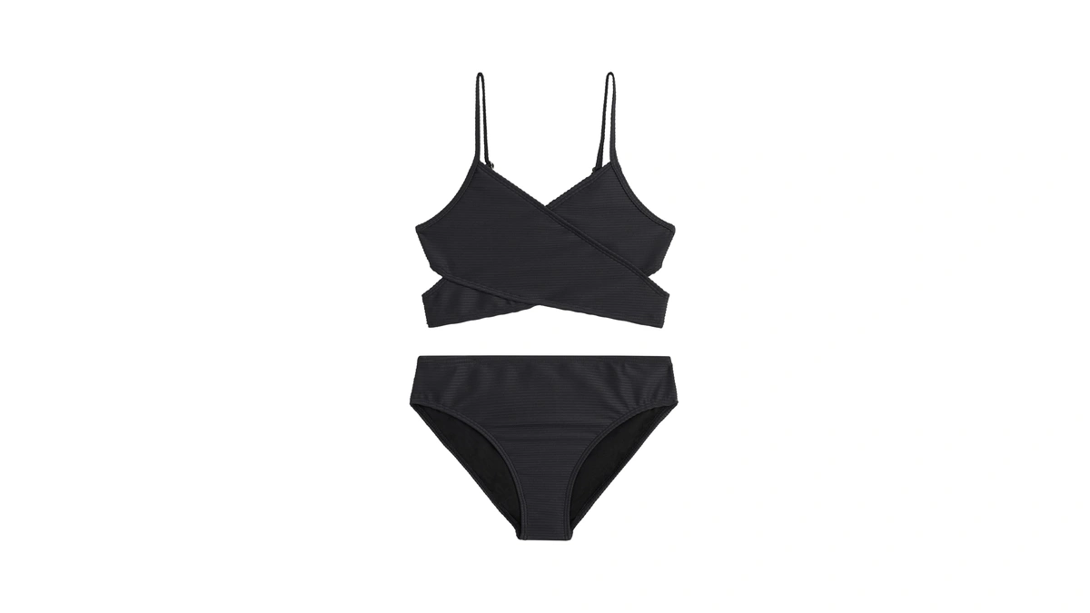 Rib Solid Wraparound Bikini