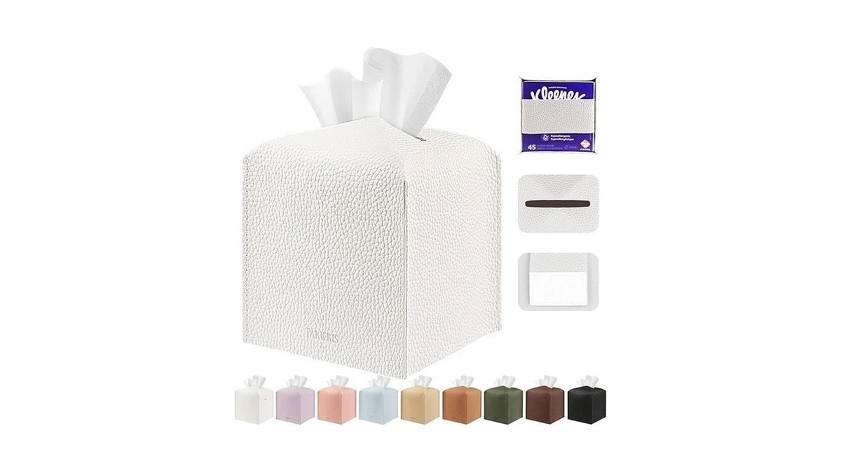 Parieris Tissue Box Cover Holder Square Tissue Cube Cover Pu