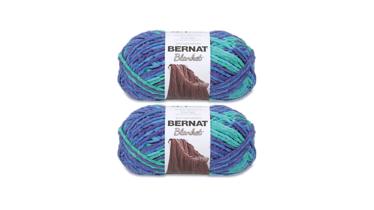 Bernat Blanket Ocean Shades Yarn - 2 Pack Of 300g/10.5oz