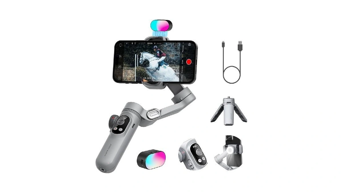 Gimbal Stabilizer For Smartphone,rgb Magnetic Refill Light Set,oled Display Led