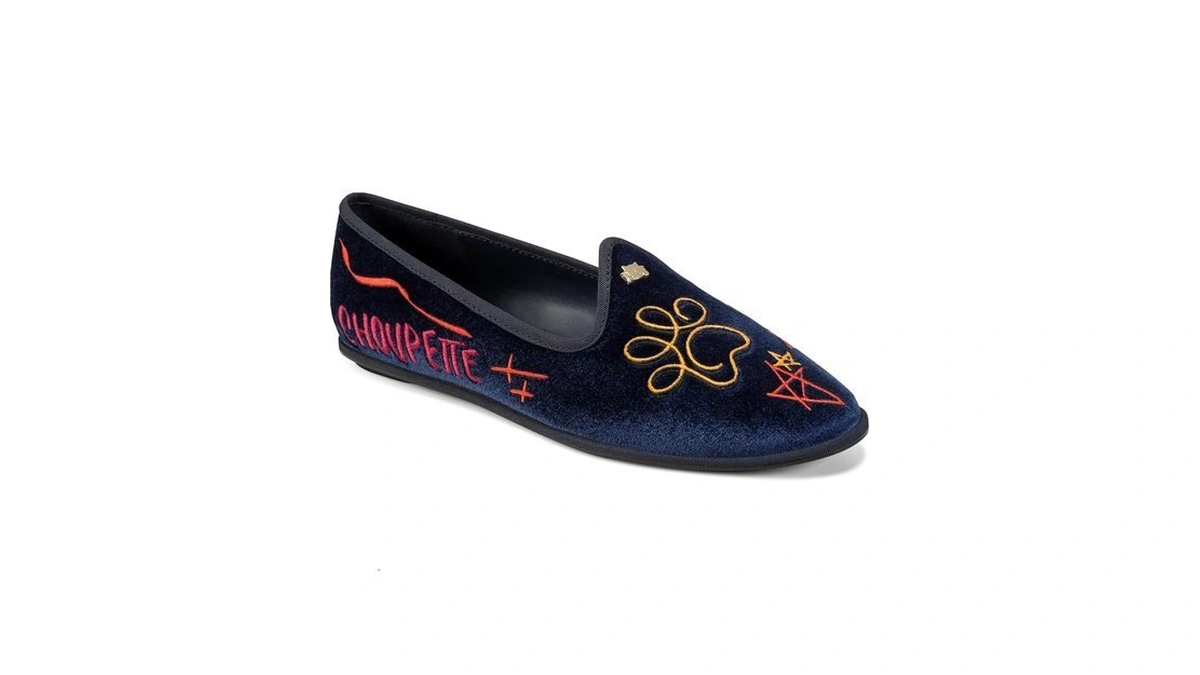 Karl Lagerfeld Paris Women's Ballet Flat, Navy, 9