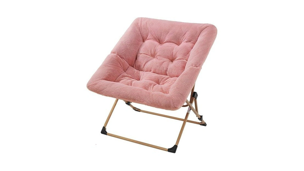Oakham Comfy Chair For Adults, Soft Faux Fur Folding Lounge
