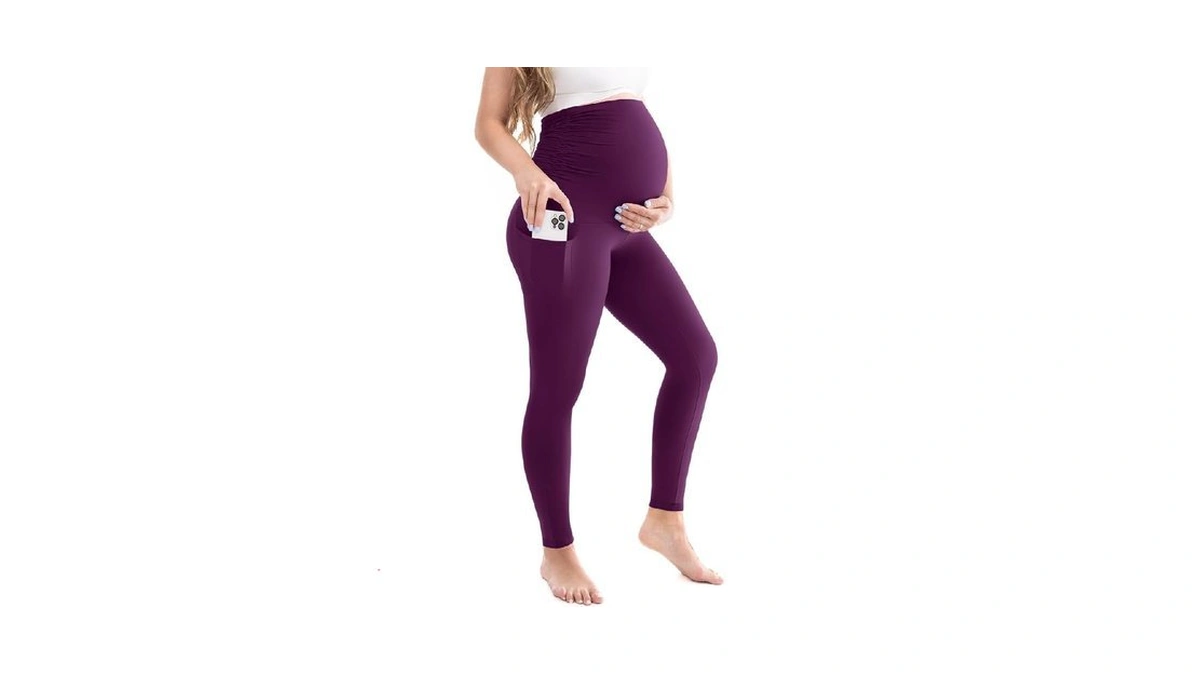 Leafigure Womens Maternity Leggings With Pockets Over The Belly, Pregnancy