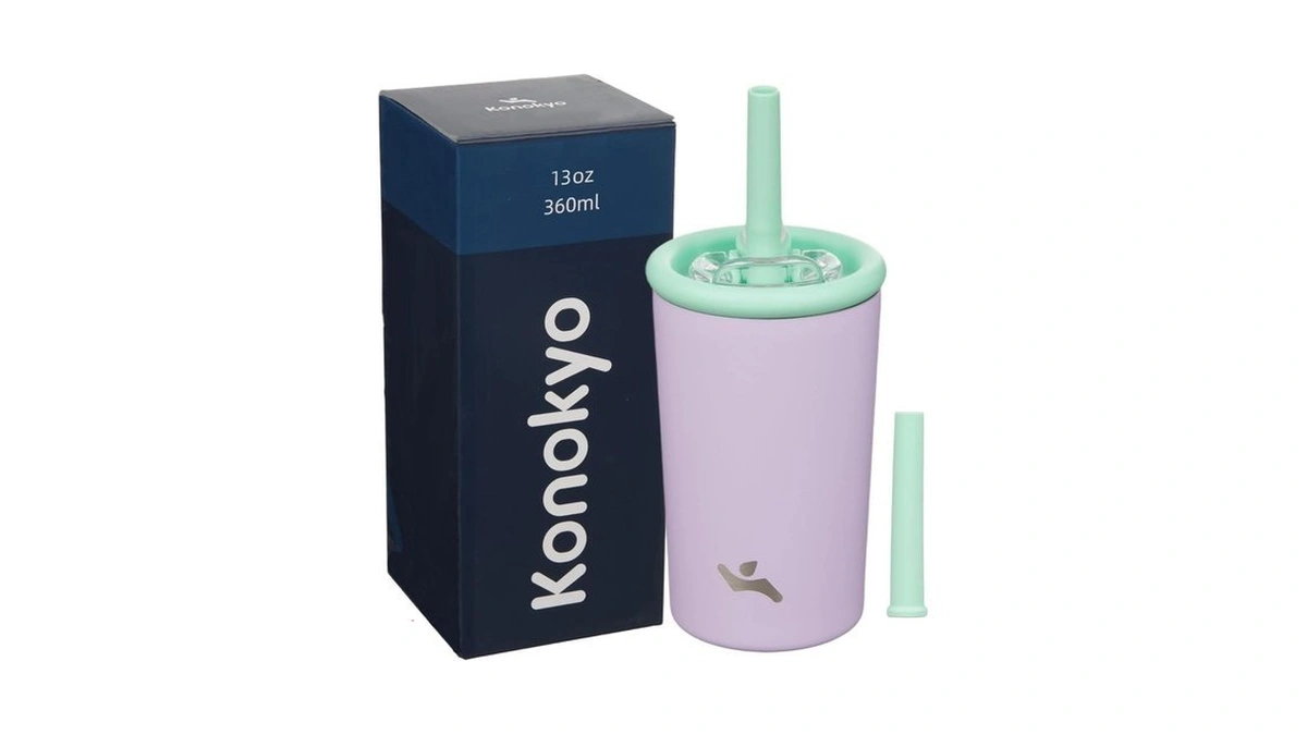 Konokyo 13oz Insulated Tumbler With Lid And Straw, Reusable Iced