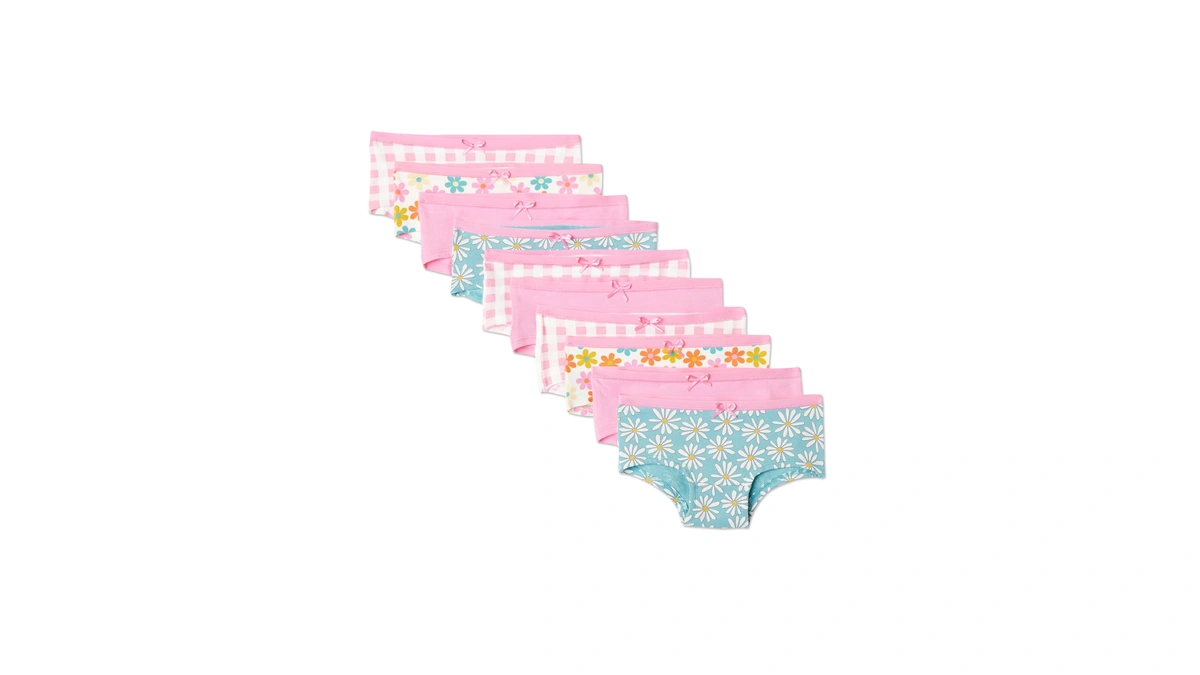 Amazon Essentials Girls' Cotton Jersey Hipster Underwear, Pack Of 10,