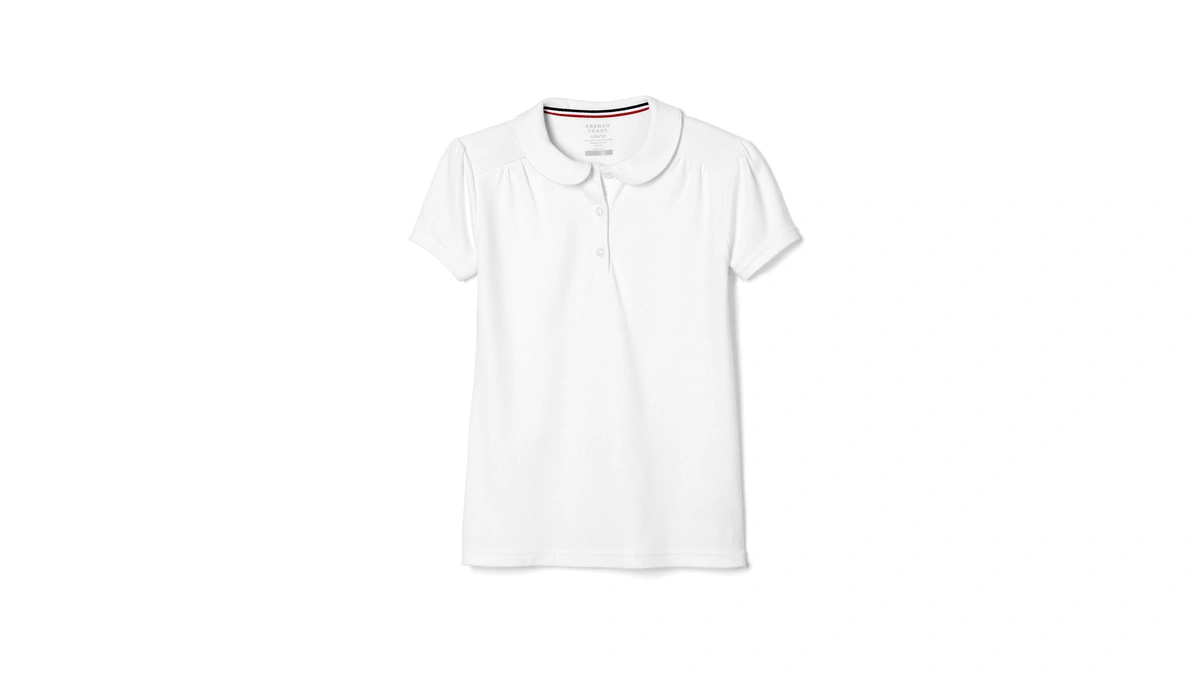 French Toast Toddler Girls Short Sleeve Peter Pan Collar Polo,