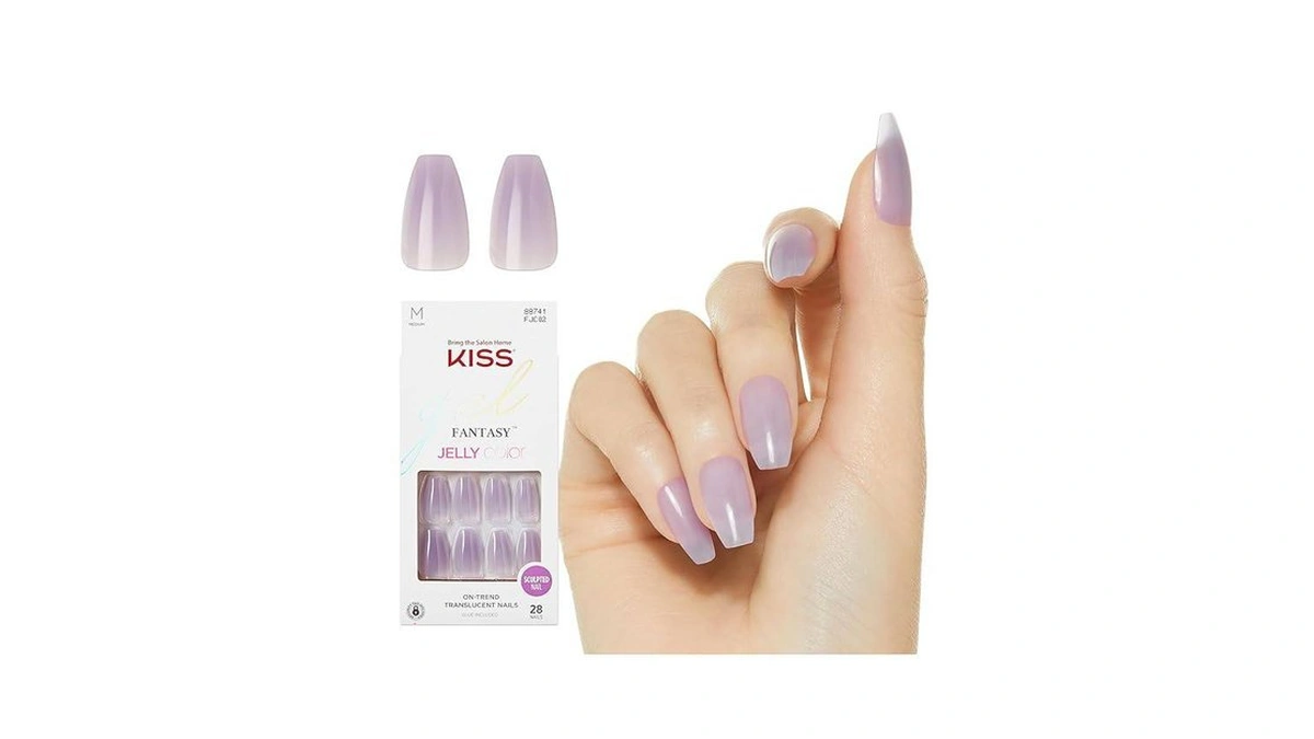 Kiss Gel Fantasy, Press On Nails, Nail Glue Included, 'quince