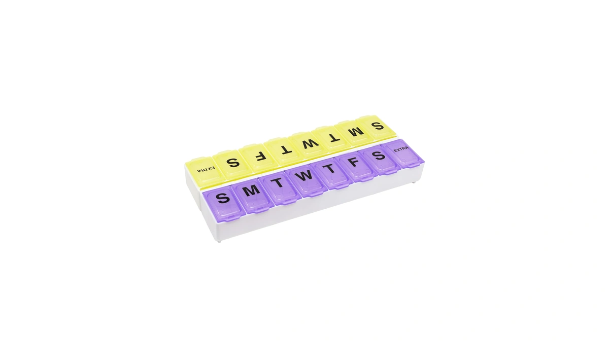 Ezy Dose Weekly (14-day) Daily Pill Case, Medicine Planner, Vitamin