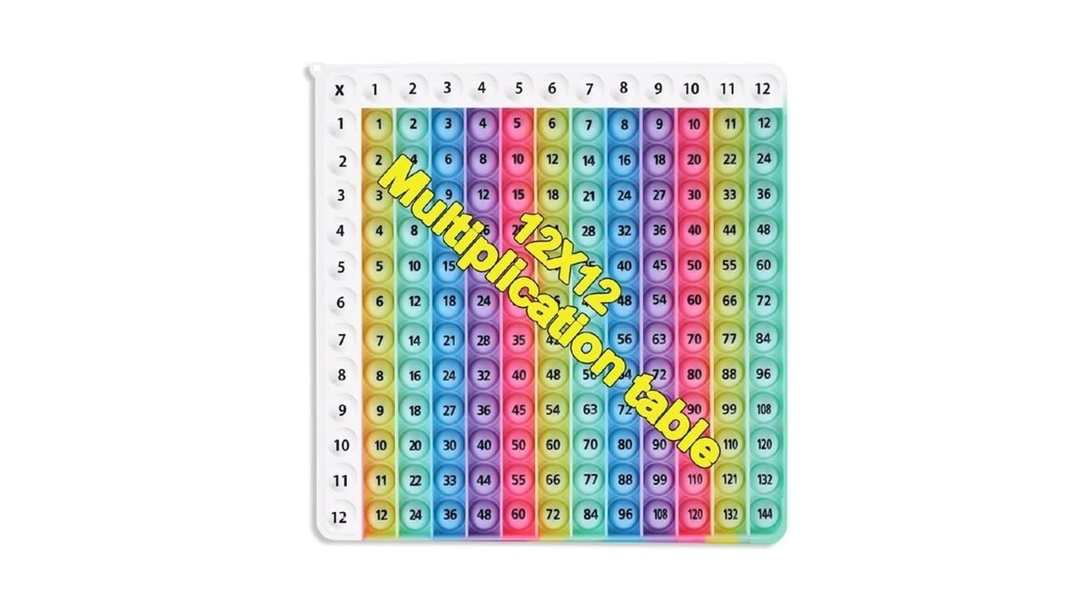 Rainbow Multiplication Table Pop Fidget Toys Educational Math Learning Board
