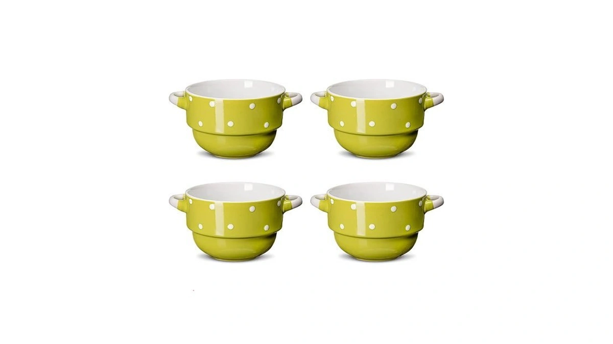 Ecodeco 16 Oz Ceramic Soup Bowls With Double Handles -