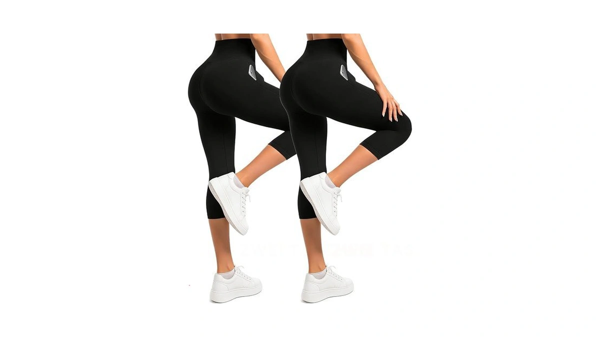 Ipletix Capri Leggings With Pockets For Women-2 Packs High Waisted
