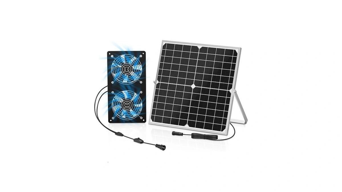 Timebal Solar Powered Exhaust Fan For Shed, 350 Cfm High