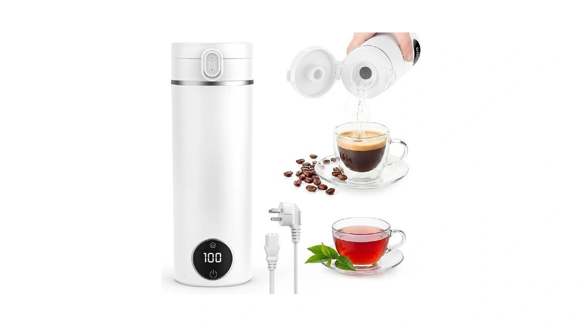 Portable Travel Electric Kettle,6 Preset Temp Plug-in Keep Warm,15 Oz