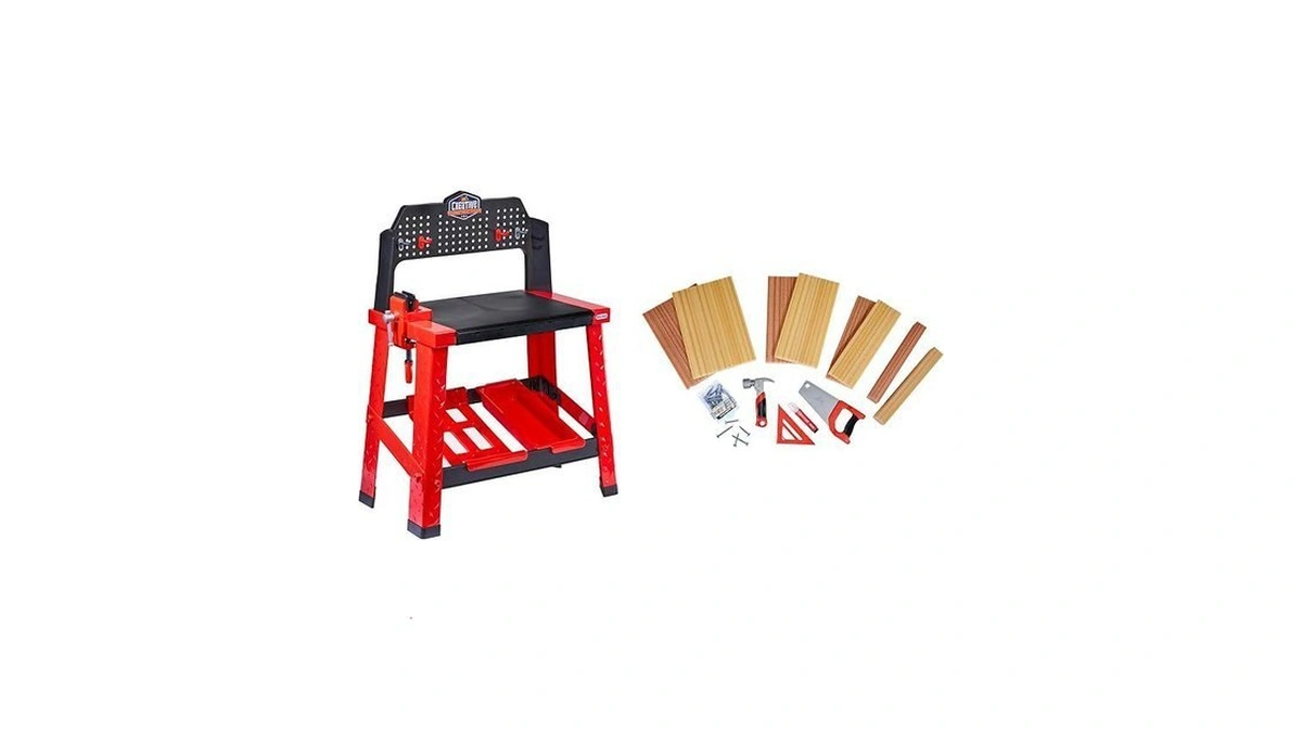 Little Tikes Creative Construction Workbench With 15+ Accessories, Pretend Play
