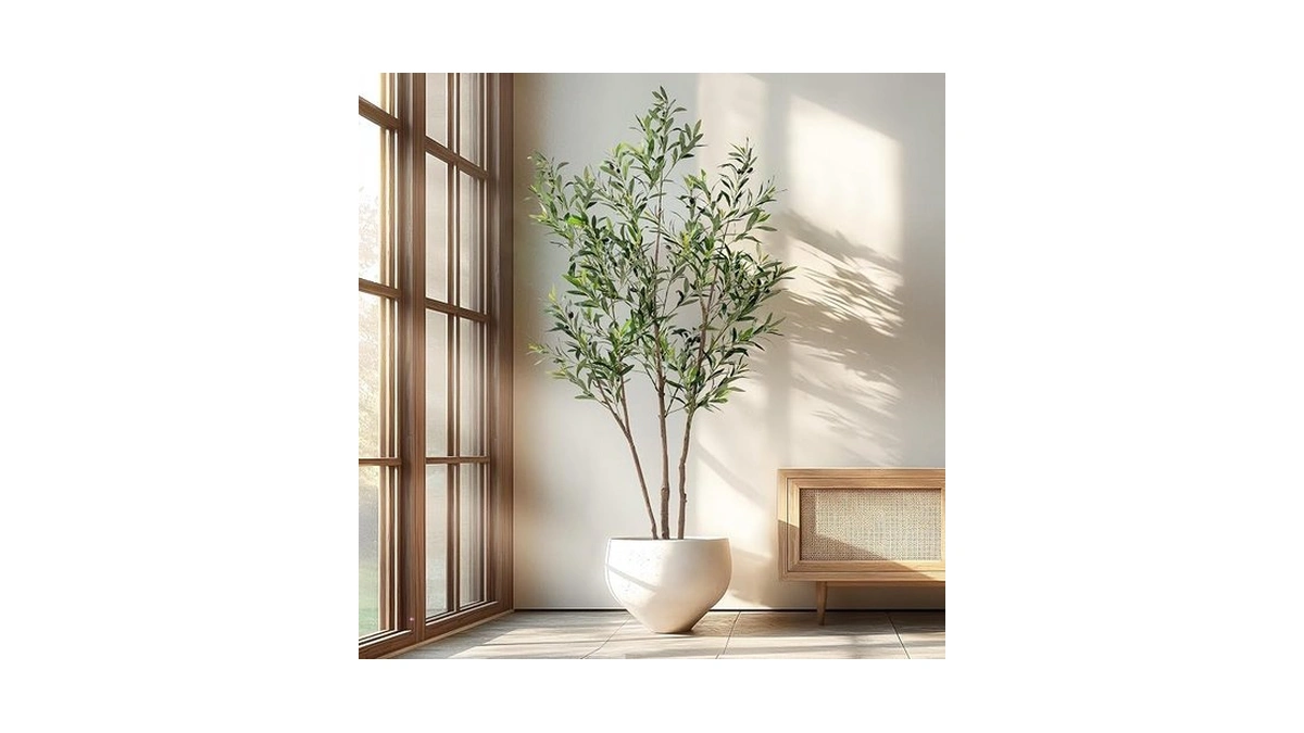 Erimda 6ft Artificial Olive Tree Tall Faux Silk Plant Tall