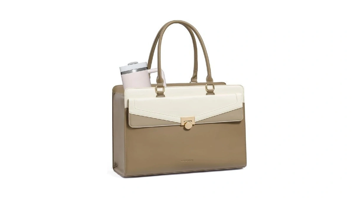 Lovevook Laptop Tote Bag For Women 15.6 Inch, Pu Leather