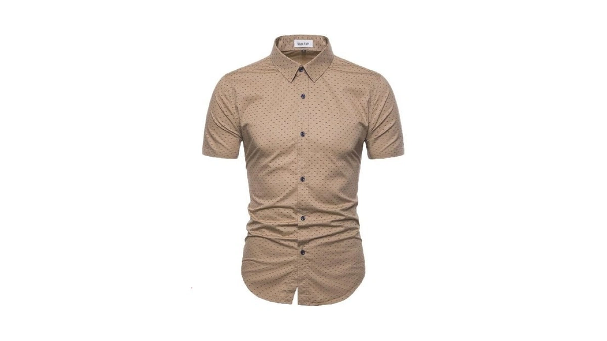 Muse Fath Men's Printed Dress Shirt-cotton Casual Short Sleeve Shirt,button-down