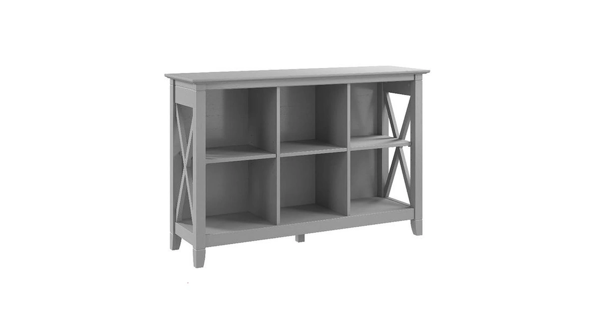 Bush Home 6 Cube Bookcase, Modern Farmhouse Organizer With Open