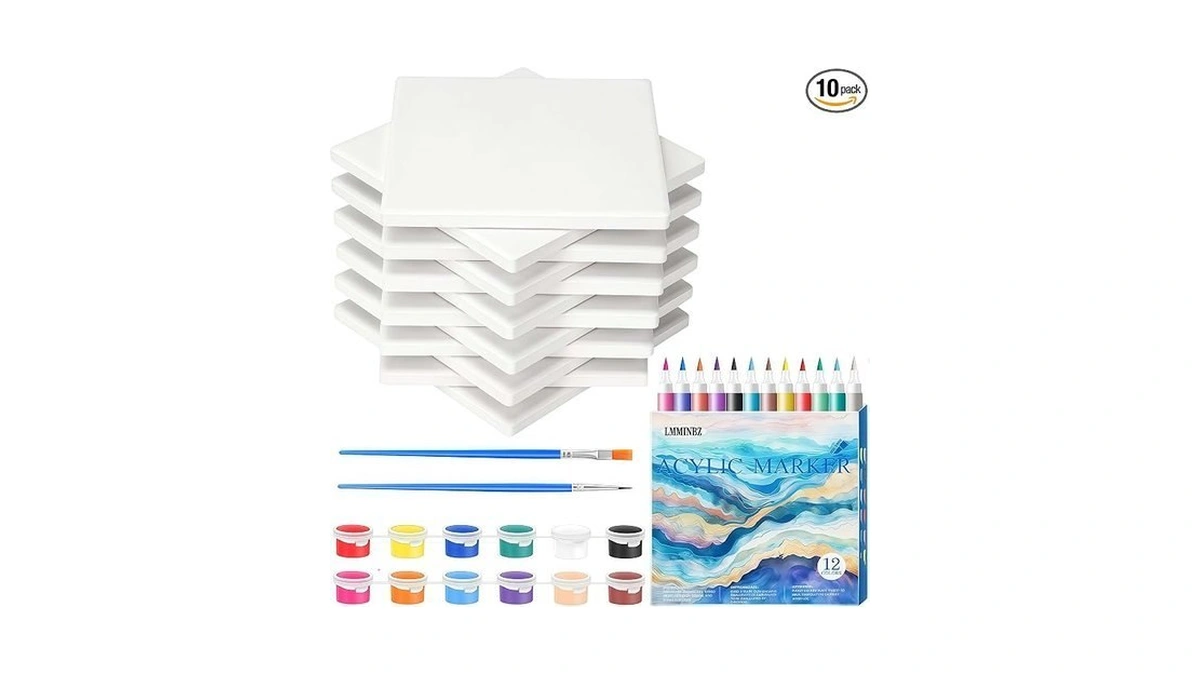 10 Pcs Ceramic Tile White Coasters To Paint Your Own