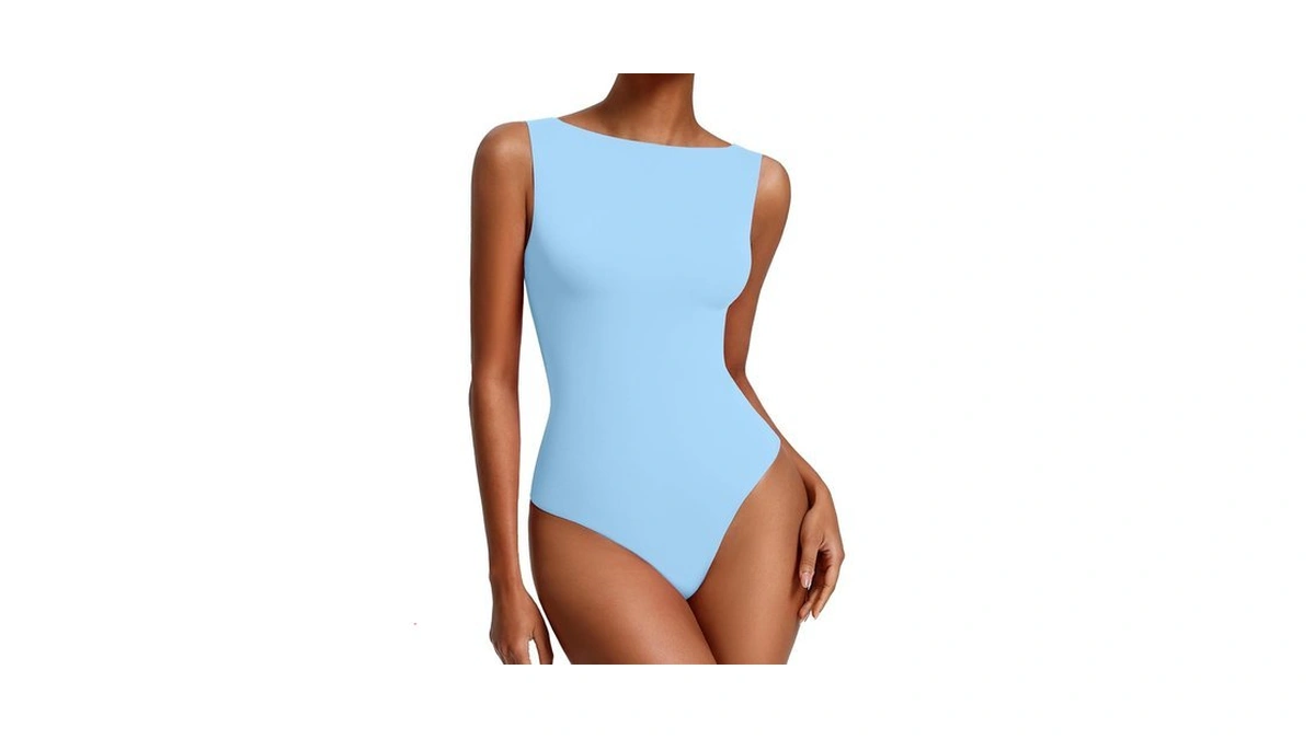 Avidlove Bodysuits For Women Boat Neck Double Lined Body Suits