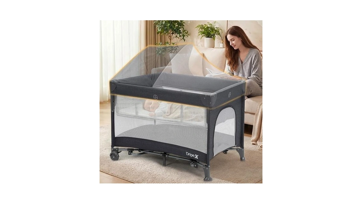 Dripex 5 In 1 Baby Bassinet, 2-level Height Bedside Bassinet,