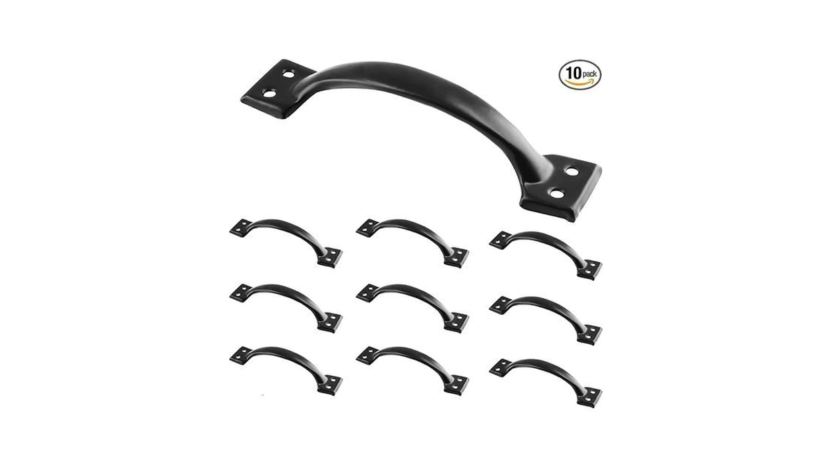 Zorveiio 10 Pcs 5.5” Metal Door Handles Bow, Large Door