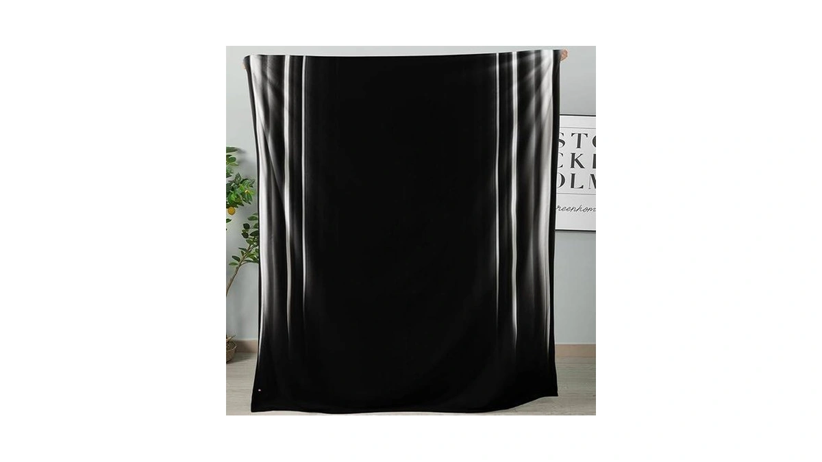Nttopship Soft Plush Bedding White And Black Fleece Blanket,super Cozy