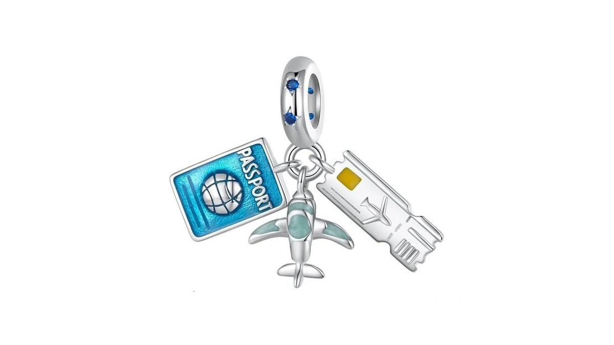 Babamia Sterling Silver Travel Charm Pendant, Series Silver Beads Charms