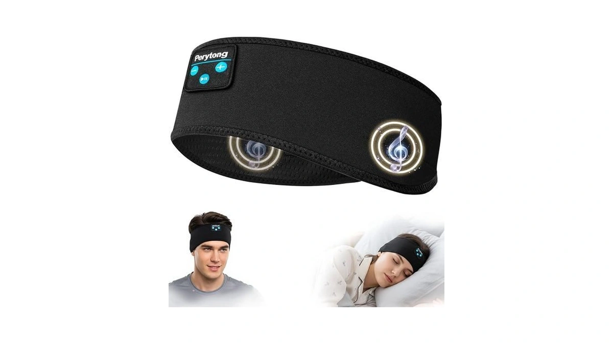 Perytong Sleep Headphones Bluetooth 5.4 Headband, Wireless Sleep Headphones With