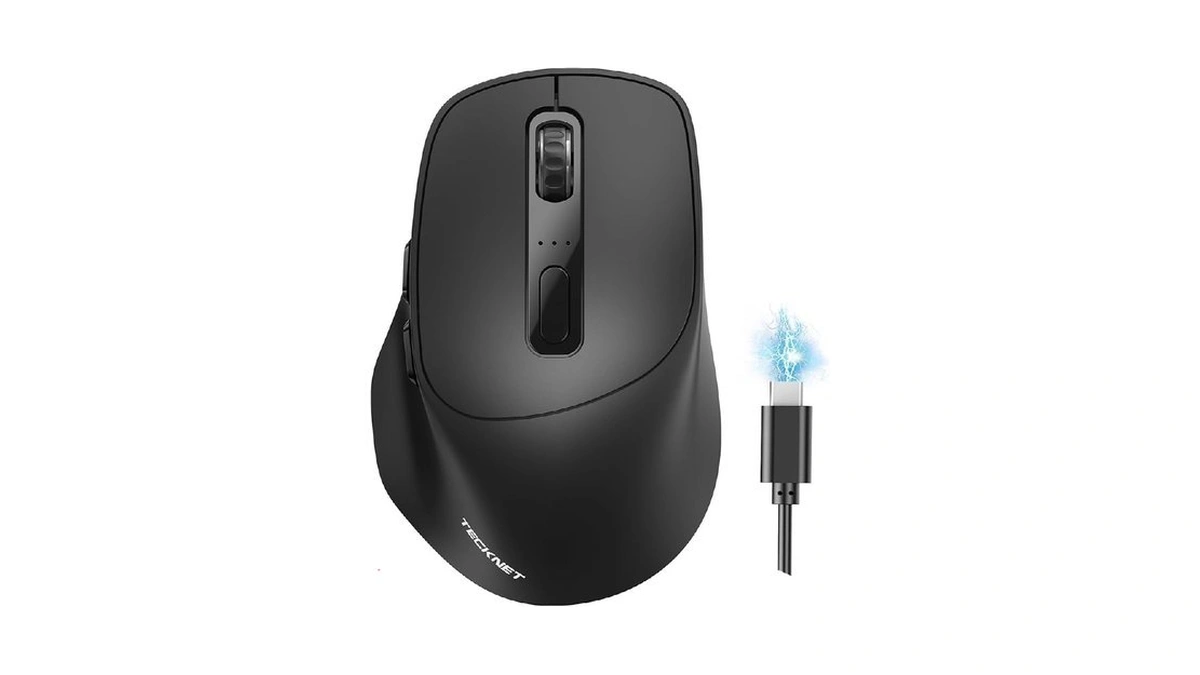 Tecknet 3-device Wireless Mouse, Rechargeable Dual-mode (2.4g & Bt 5.0),