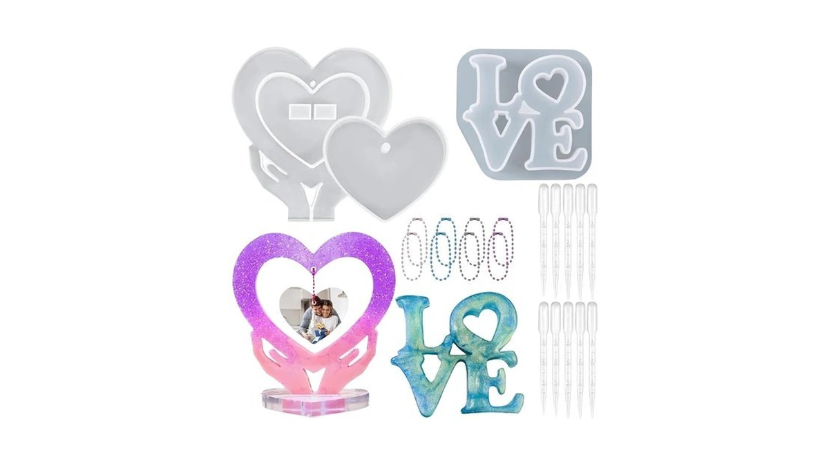 22pcs Photo Frame Resin Molds Set, Atarvana Heart Shape Silicone
