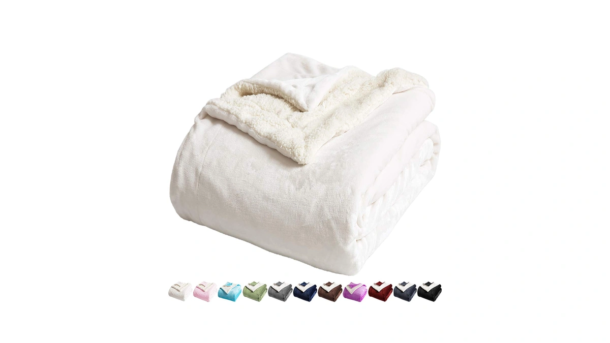 Lbro2m Sherpa Fleece Bed Blanket King Size Super Soft Plush