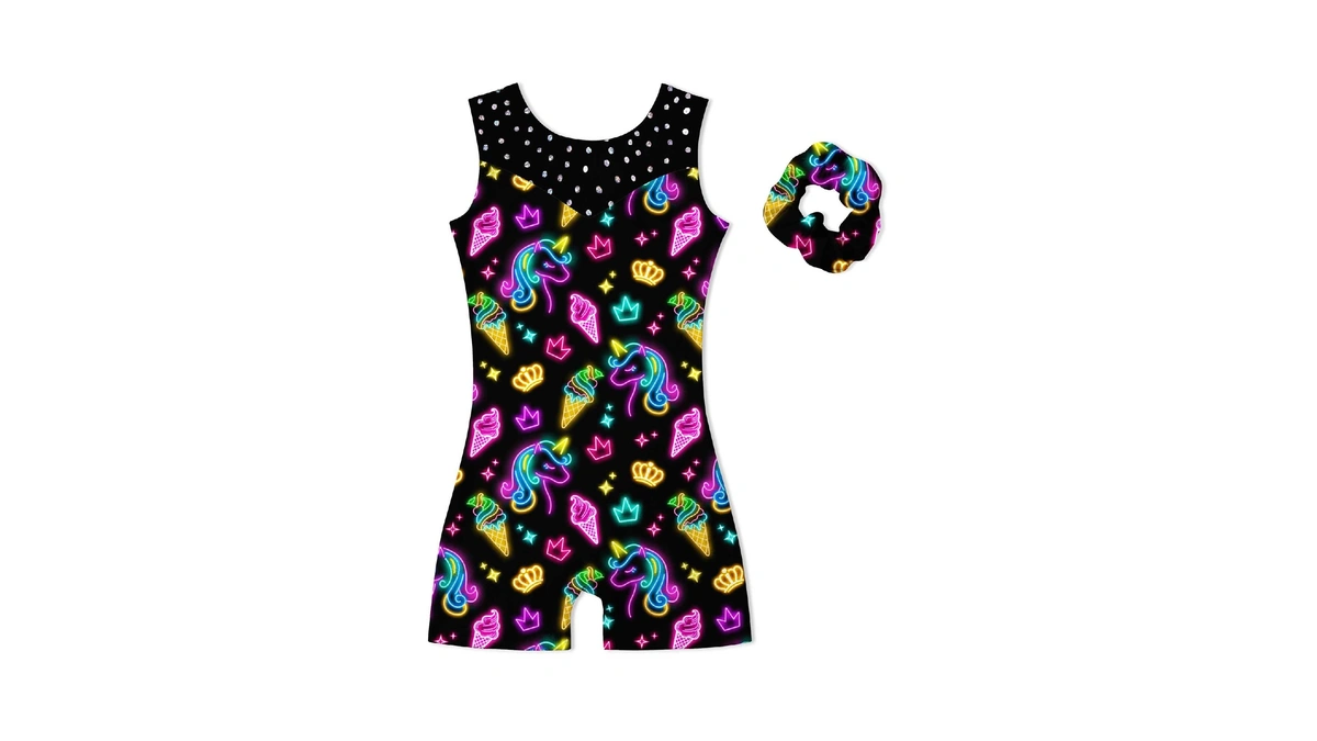 Belovecol Girls Gymnastics Leotards Sparkle Dance Biketards Unitards With Shorts