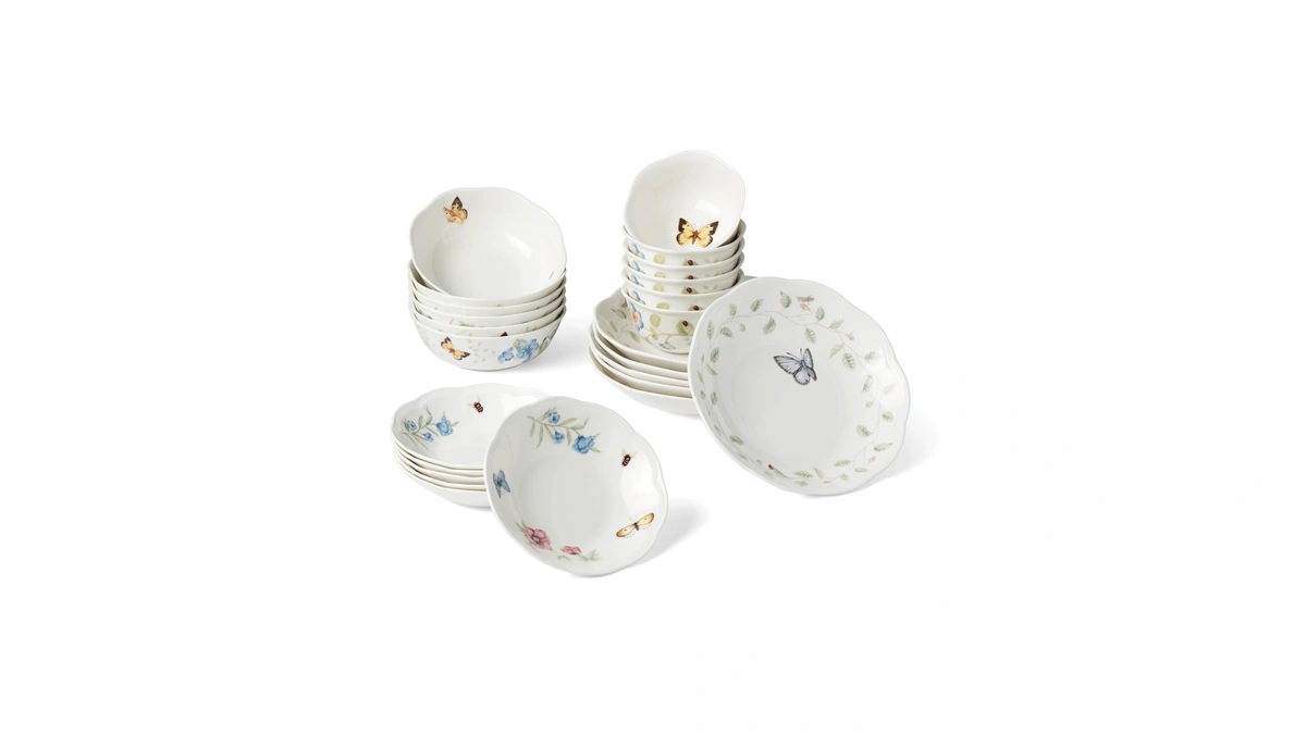 Lenox Dinnerware Set, Butterfly Meadow 24-piece Bowls Set, Service For