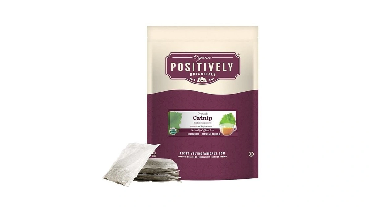 Organic Positively Botanicals Company, Catnip Herbal Tea Bags, 100 Count,