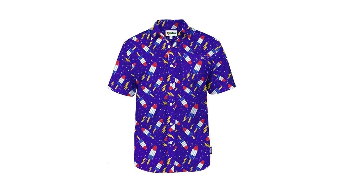 Tipsy Elves Blue Grand Finale Popsicle Usa Button Down Shirt