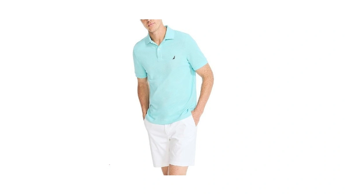 Nautica Sustainably Crafted Deck Polo, Angel Blue, Xs